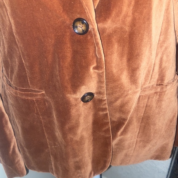 Vintage 70s Women's Brown Velvet Blazer Jacket by Sears Classic - Picture 3 of 5